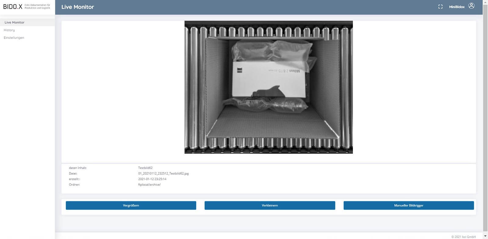 BIDO.X Screenshot der Anwendung - Live Monitor V6