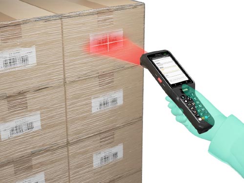 Keyence BT-A500 mobiler Computer Scannen durch Folie